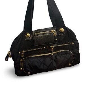 NWOT Black Quilted BLVD Bag with Gold Zipper / Details